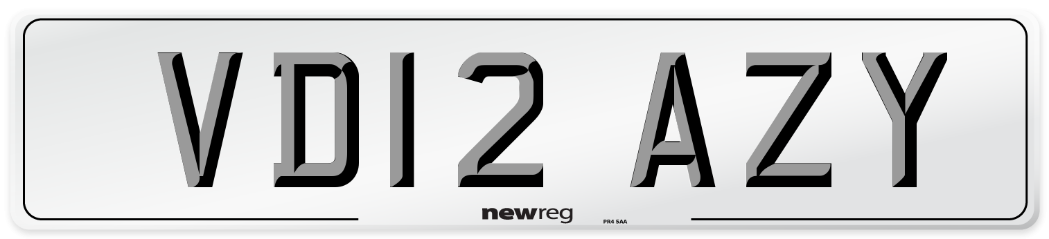 VD12 AZY Number Plate from New Reg